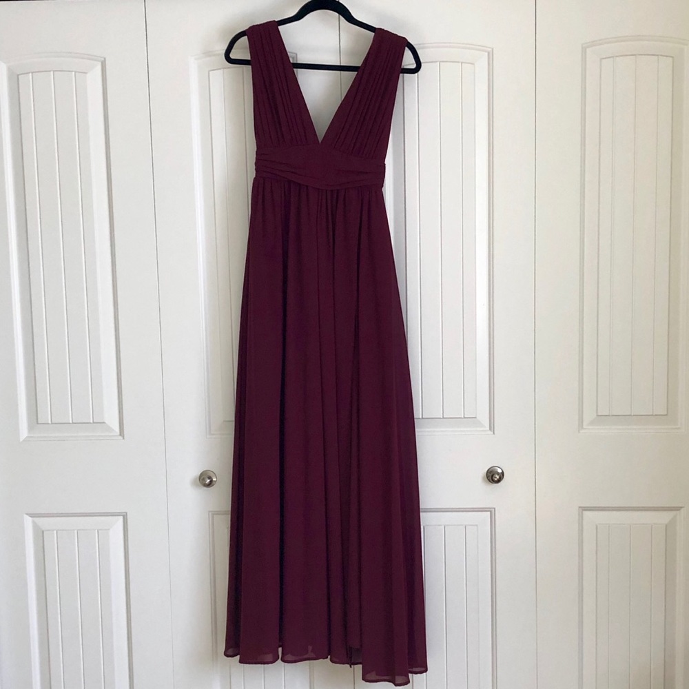 Lulus Heavenly Hues Burgundy Maxi Dress.